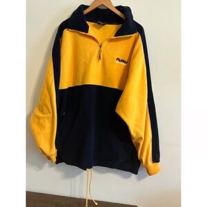 FUBU Since 1992 the collection Yellow Black Fleece 1/4 Zip Top size XL